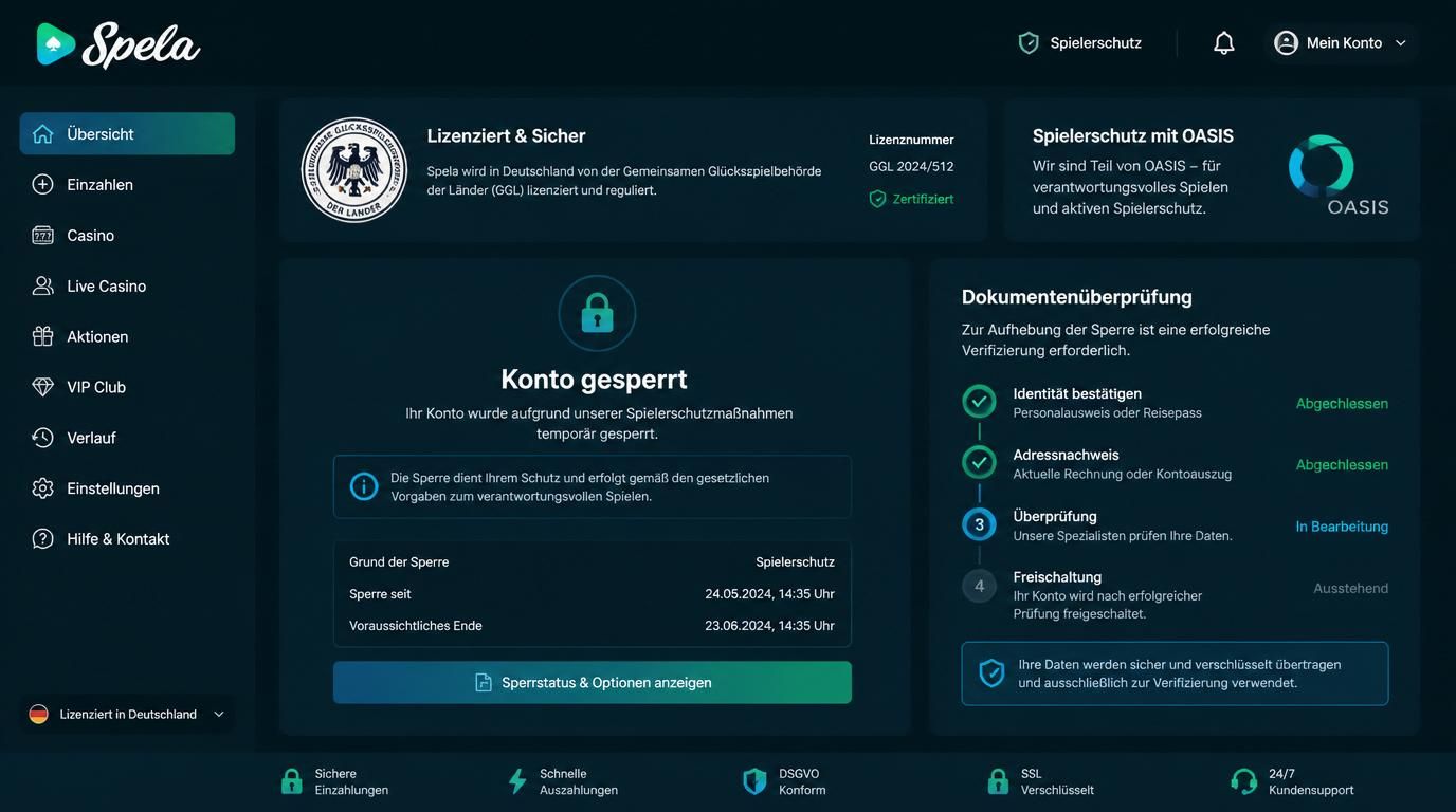  Lizenz- und Spielerschutzsymbole mit Dokumentenüberprüfung 